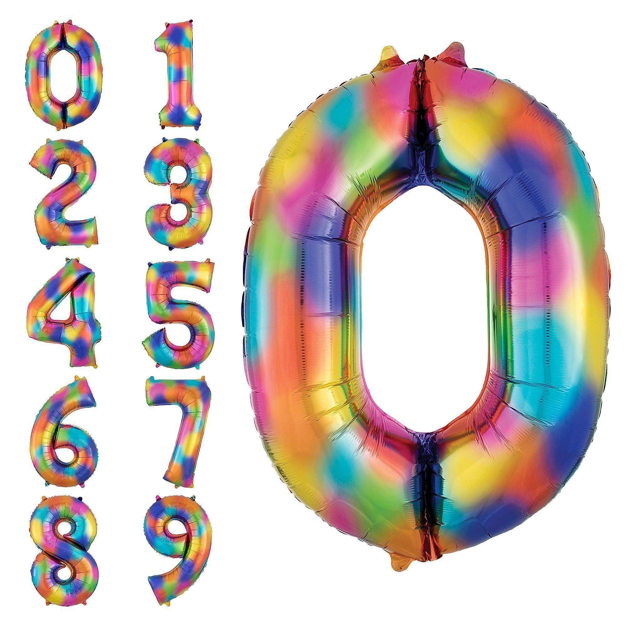 34in Number (0-9) Balloon, Assorted Colors