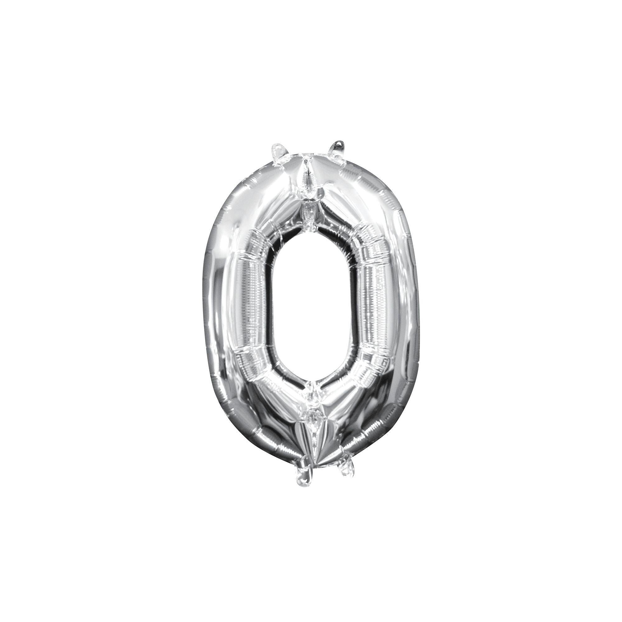13in Air-Filled Silver Number (0-9) Balloons